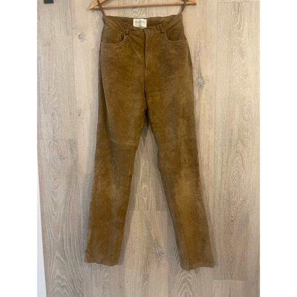 Hugo Buscati - Suede Leather Pants / size 6 / Brown - Picture 1 of 10